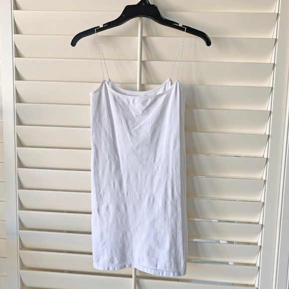 Free People Skinny Strap Seamless Mini Slip in White (size M/L) - Picture 3 of 6